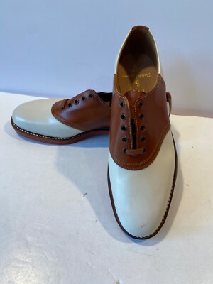 Ralph Lauren Crockett & Jones Golf Saddle Ivory Brown Spectator