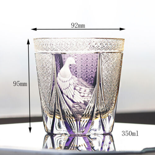 Whiskey Glasses for Scotch, Bourbon, Liquor Cocktail Crystal Glasses Purple 12oz - Picture 2 of 12