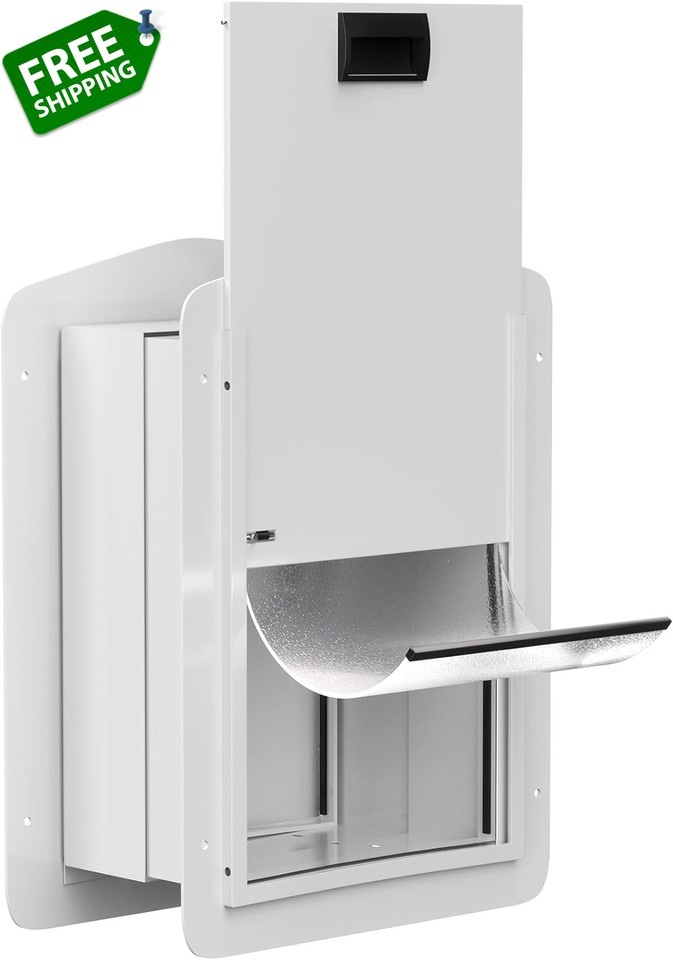 DoubleFlap Pet Door for Wall and Door, with Closing Panel and Lock