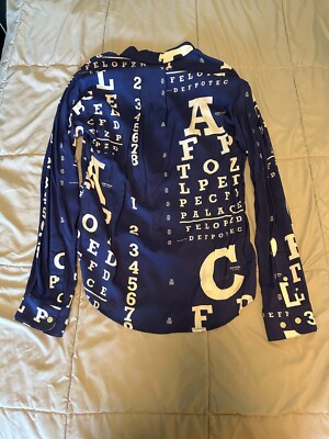 Size Small Palace Button Up SPECSAVER SHIRT BLUE FW19 Eye Chart Shirt 