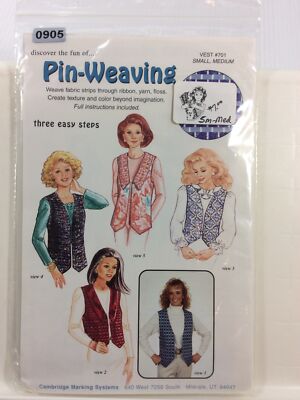1994 Cambridge Marking Systems Crafts  Pin Weaving Vest 701 Size  S M