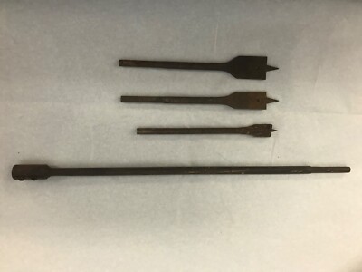 Vintage Brace and Bit Drill 13'' Extension and 3 Bits