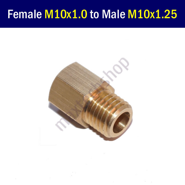 Female M10 M10x1.0 to Male M10x1.25 Adapter Thread Fitting Pipe 