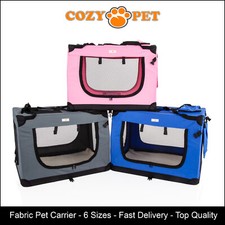 Fabric Dog Crate Travel Cage Grey Black Blue Pink  Cozy Pet Puppy Carrier Cat