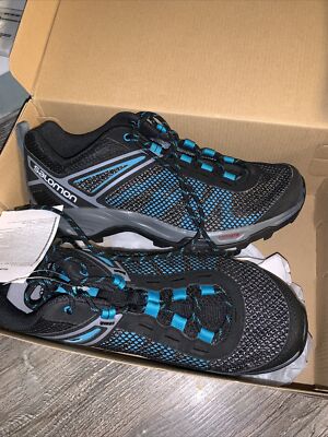 Herren Salomon X-Ultra Mehari Training Laufschuhe Schwarz Emaille Blau Größe 7 Neu