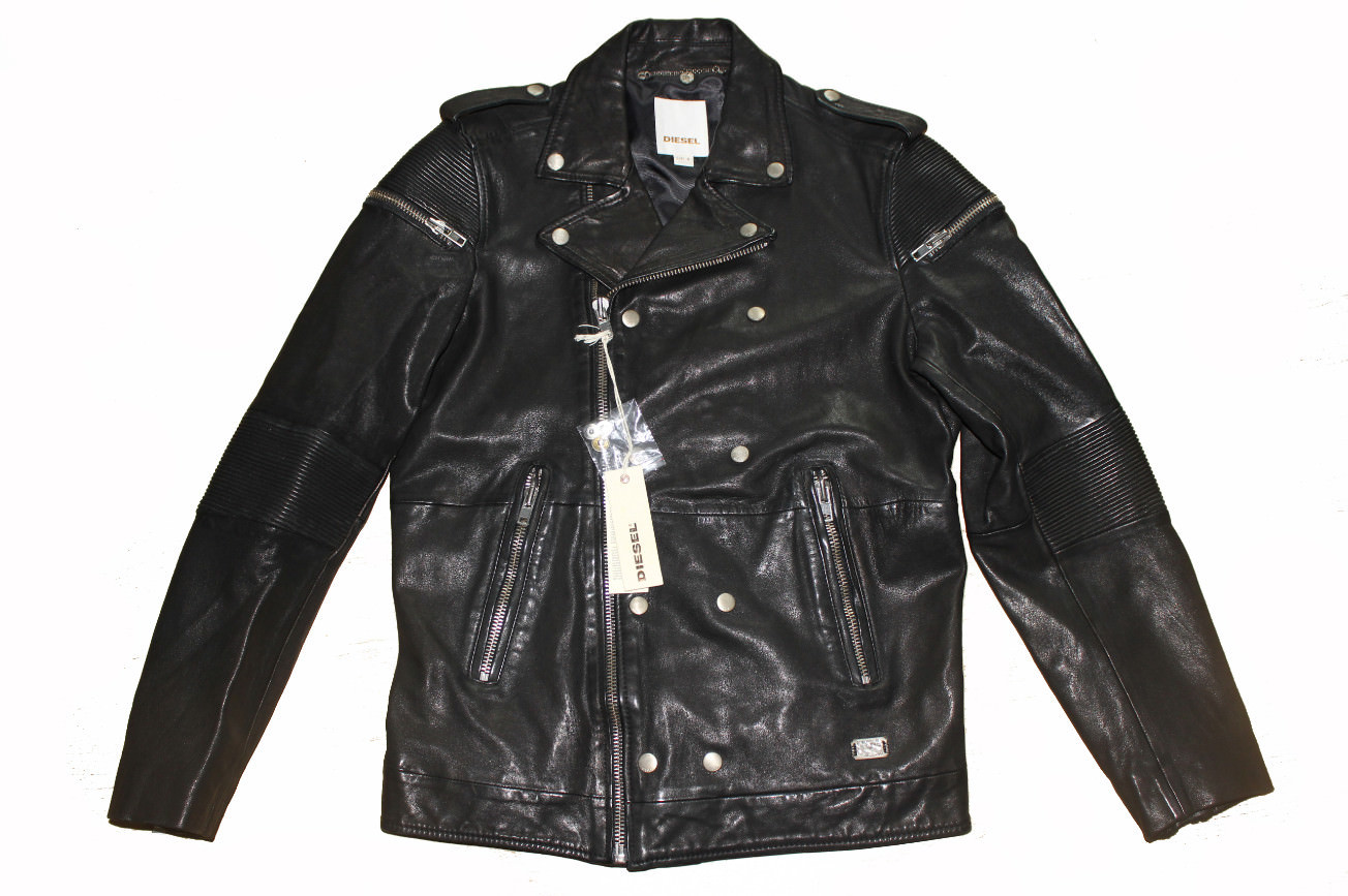 DIESEL L-RANSEUR LEATHER JACKET SIZE L 100% AUTHENTIC
