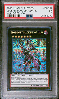 2015 YUGIOH 1ST ED WSUP-EN052 LEGENDARY MAGICIAN OF DARK PSA 5 EX