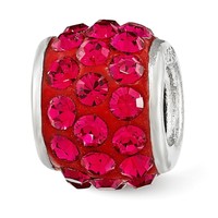 925 Sterling Silver Red Crystal Barrel Form Charm Pendant - 0.24x7mm on sale 925 Sterling Silver Red Crystal Barrel Form Charm Pendant - 0.24x7mm on sale