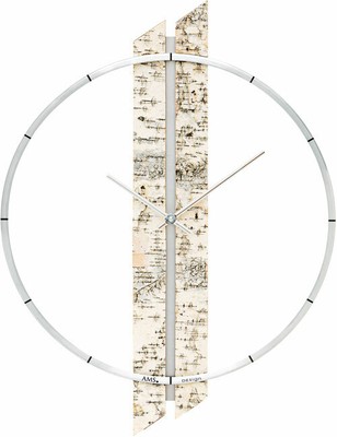 AMS 9604 Wanduhr modern Aluminium Ring 40 x 53 x 5 cm Wanduhren modern Wanduhr