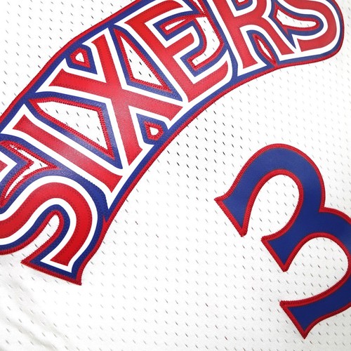 Maglietta Swingman Allen Iverson auto 1996-97 Philadelphia 76ers Mitchell Ness JSA - Foto 3 di 7