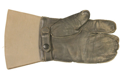 Original Rare WW2 German Leather Motorcycle / Gunner Gauntlets