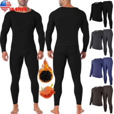 Men Thermal Underwear Long Johns With Fleece Lined Top Bottom Set Base Layer 2x