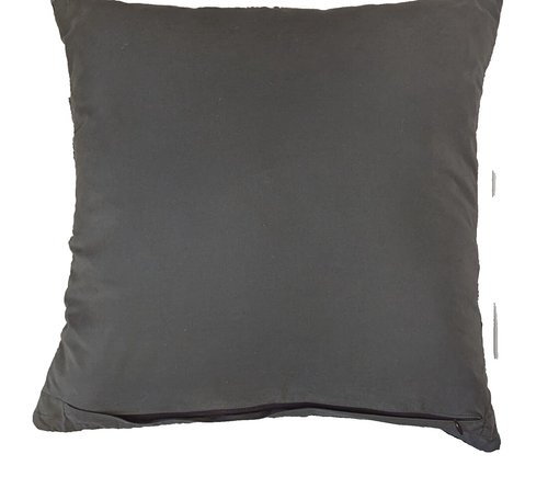 Natural Leather Cowhide Patchwork Decorative Pillow 18 x 18 - Picture 4 of 6