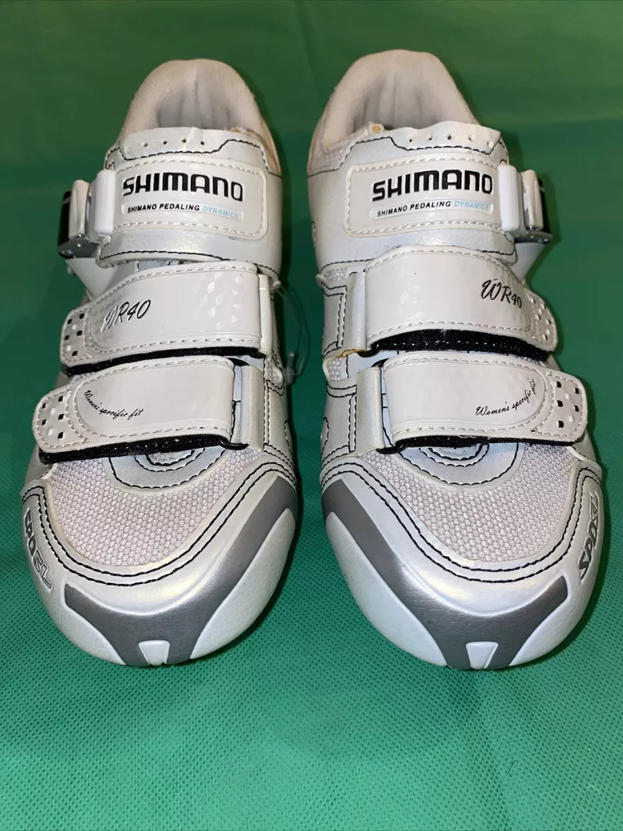 Shimano White SH WR40 SPD Bike Shoes Pedaling Dynamics SIZE US 5.5