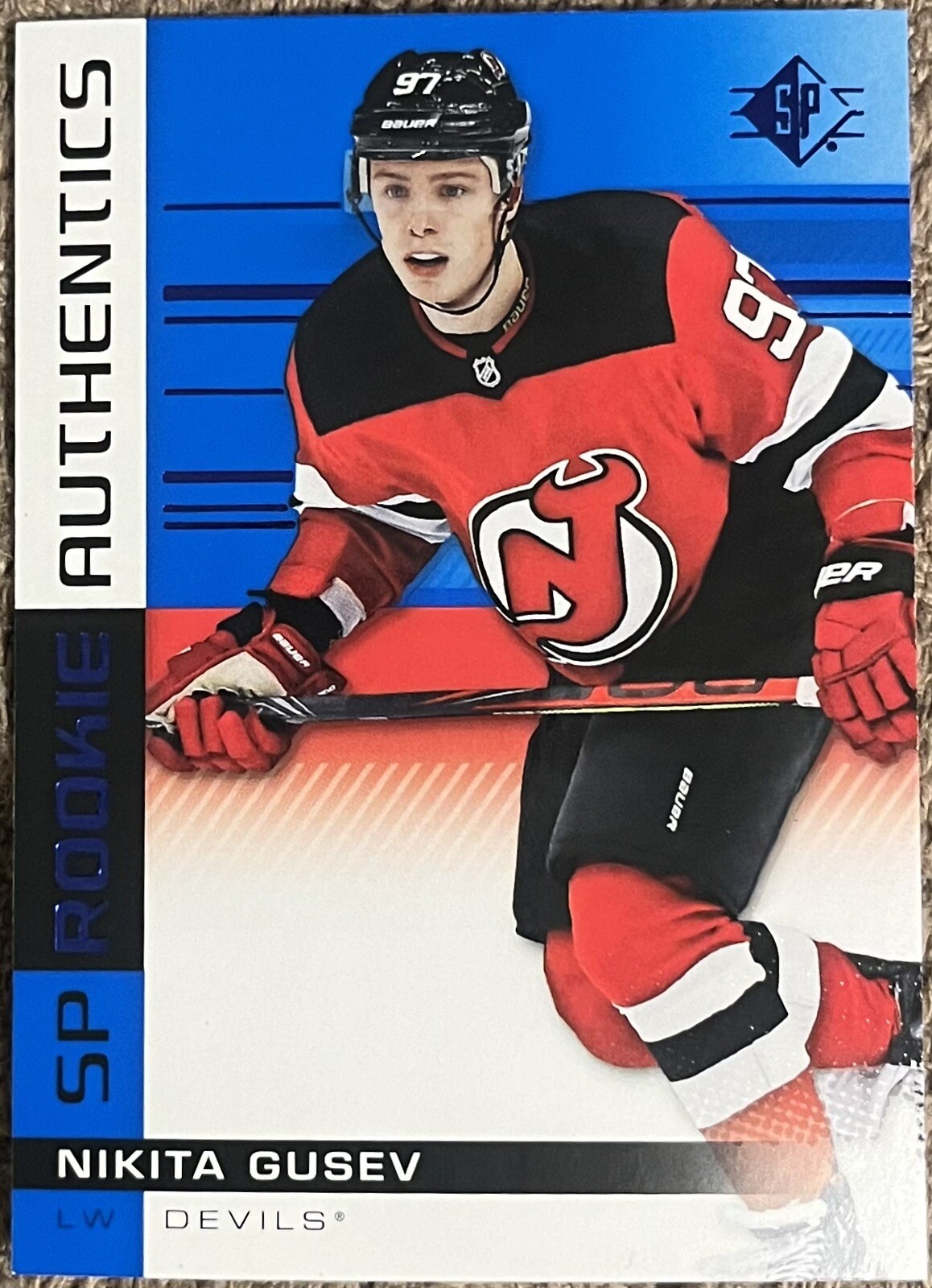 2019-20 Upper Deck SP Rookie Authentics Blue Foil Parallel #124 Nikita Gusev