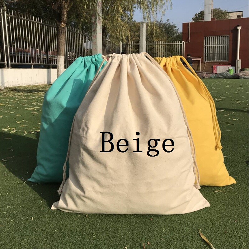 1PC Canvas Drawstring Bag 47X60cm Large Storage Bags Toys Clothes Home