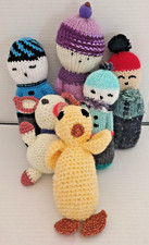 Handmade Crochet Baby Plush Stuffed Dolls Animal Lot of 6 Unmarked Knitted