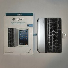 NEW Logitech Wireless Ultrathin Keyboard Cover iPad Mini 1 2 3 Retina - Silver