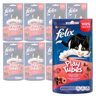 Purina Felix Play Tubes Katzenleckerlis mit Truthahn- Schinkengeschmack 8x50g