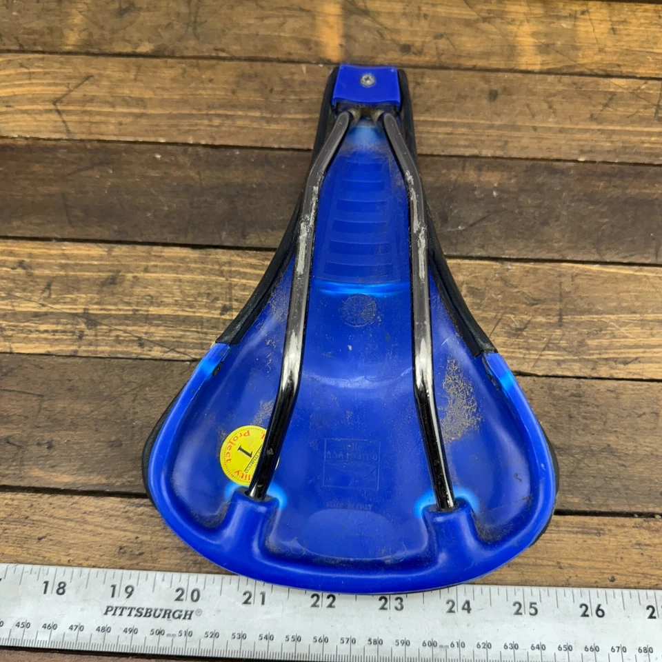 Sillín de asiento vintage Squadra HDP azul 1994 años 90 MTB Selle San Marco Italia 94 Foto 3 de 4