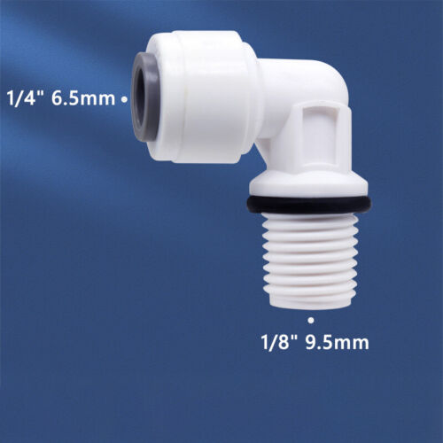 1/4" 3/8" Push Fit Connector Elbow Male Adapter RO System Water Filter Fitting - Picture 11 of 17