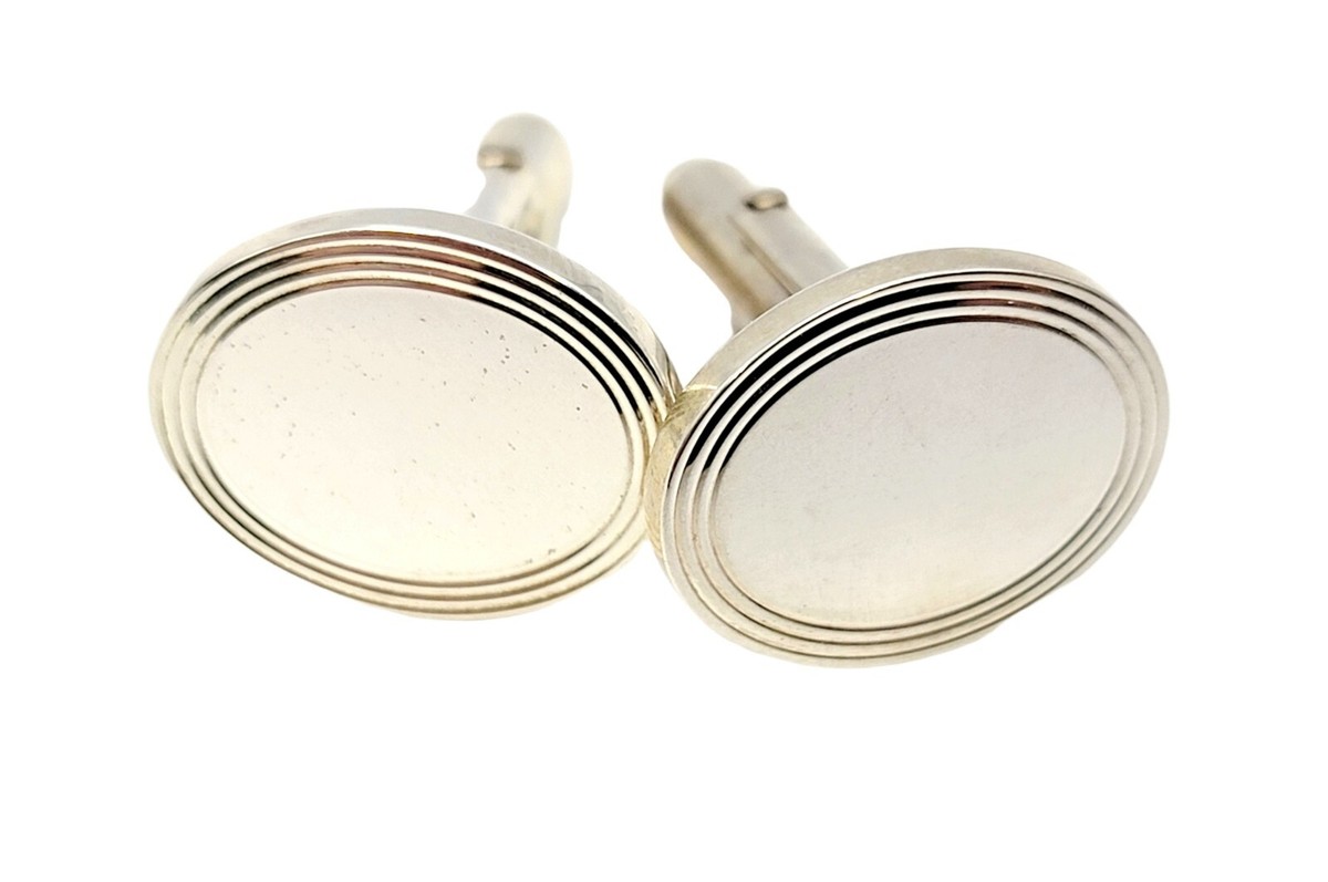 Tiffany & Co. Cufflinks 925 Polished Sterling Silver Engine