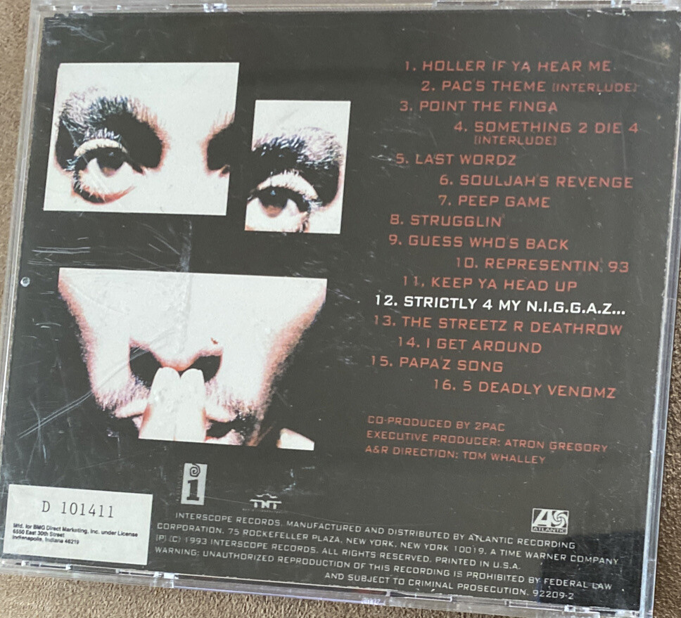 2PAC STRICTLY 4 MY NIGGAZ - PA - VERY GOOD PLUS CONDITION CD | eBay