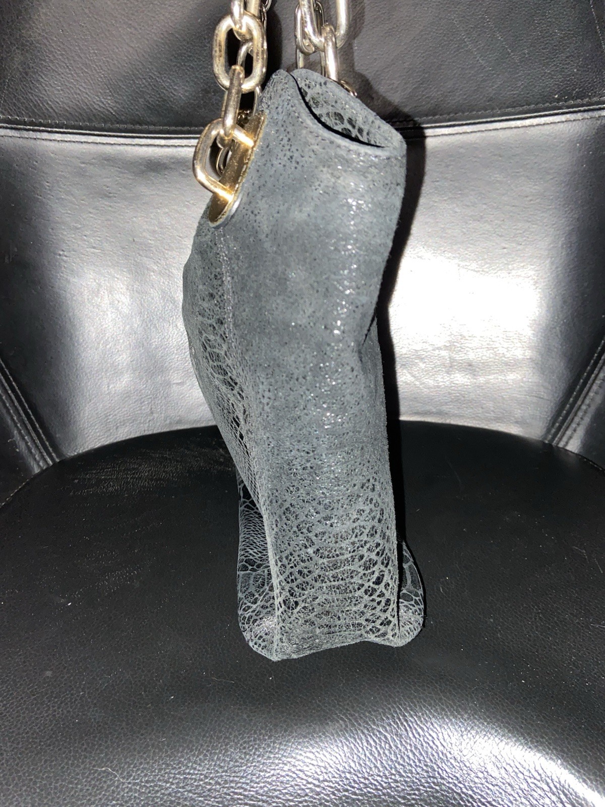 Michael Kors Black Python Embossed Leather Tote B… - image 8