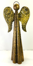 Angel Freestanding Decor Elegant Bronze Metal 20 in tall Intricate Details Charm