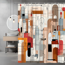 Abstract Geometric Shower Curtain Mid Century Modern Art Print