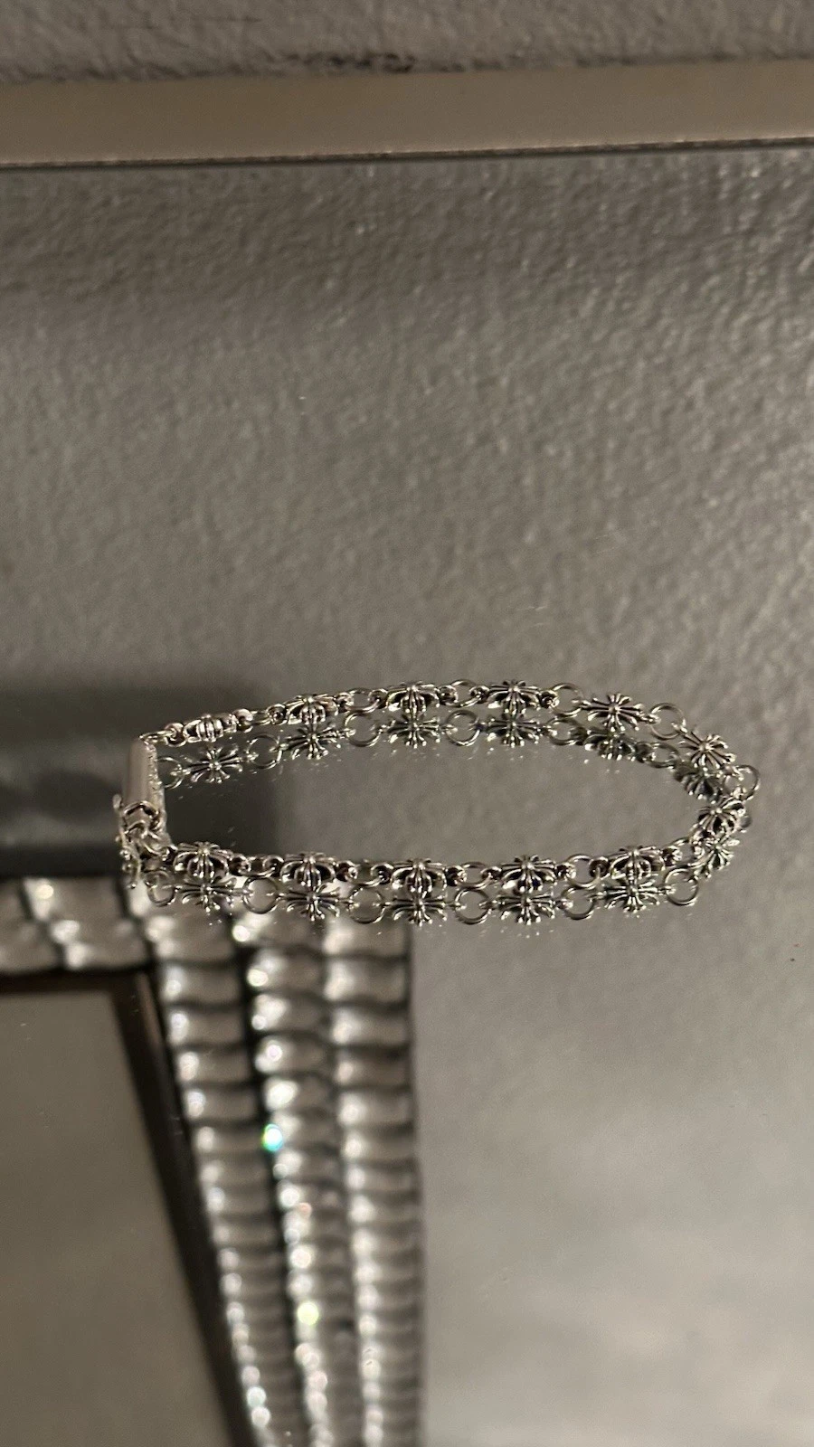 CHROME HEARTS bracciale stile croce cuore cromato