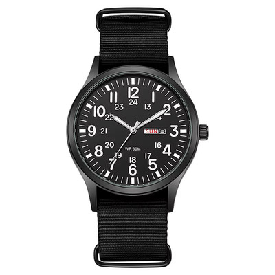 2024 Field Watch leicht ablesbares Stoffarmband 24 Stunden Anzeige Quarzwerk