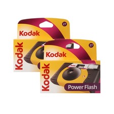 2x Kodak 35mm Disposable 800 Camera with Power Flash 27 Exposures 