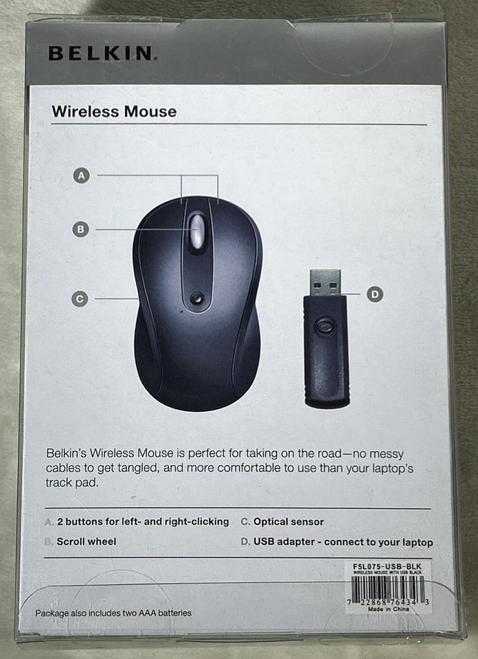 Belkin Wireless Mouse Black Sealed USB Adapter - Image 2 of 4