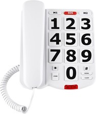 Large Button Phones for Seniors - Corded Landline Phones with Adjustable 110dB 