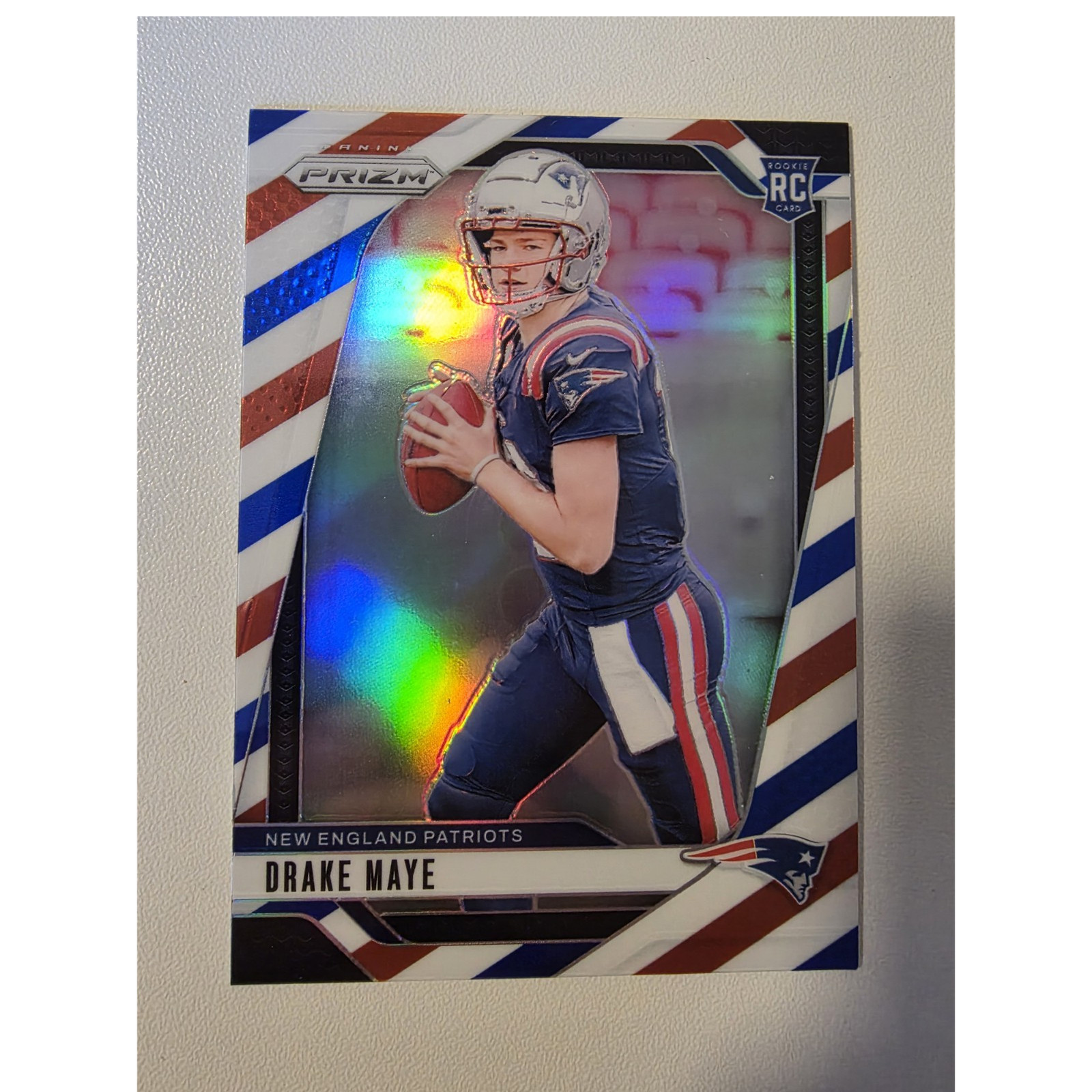 Panini 2024 Prizm Drake Maye #329 Patriots Rookie Red White & Blue Prizm