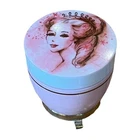 Vintage Avon Creme Sachet Milk Glass Jar Pink Princess Wild Rose Lady Head Cream