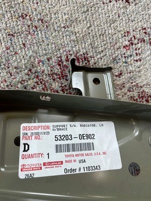Toyota Highlander Radiator Support Sub-Assembly Left Hand (53203-0E902)