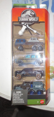 Matchbox Jurassic World Box C1817 5er Set neu ovp 4 Fahrzeuge 1 Hubschrauber