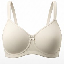 Amoena Mara Pocketed Wire-Free Back Closure Mastectomy Bra Off White 38G NEW