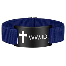 Bible Verse Cross Bracelet for Women Men, Christian WWJD Jesus is King Jewe - 04