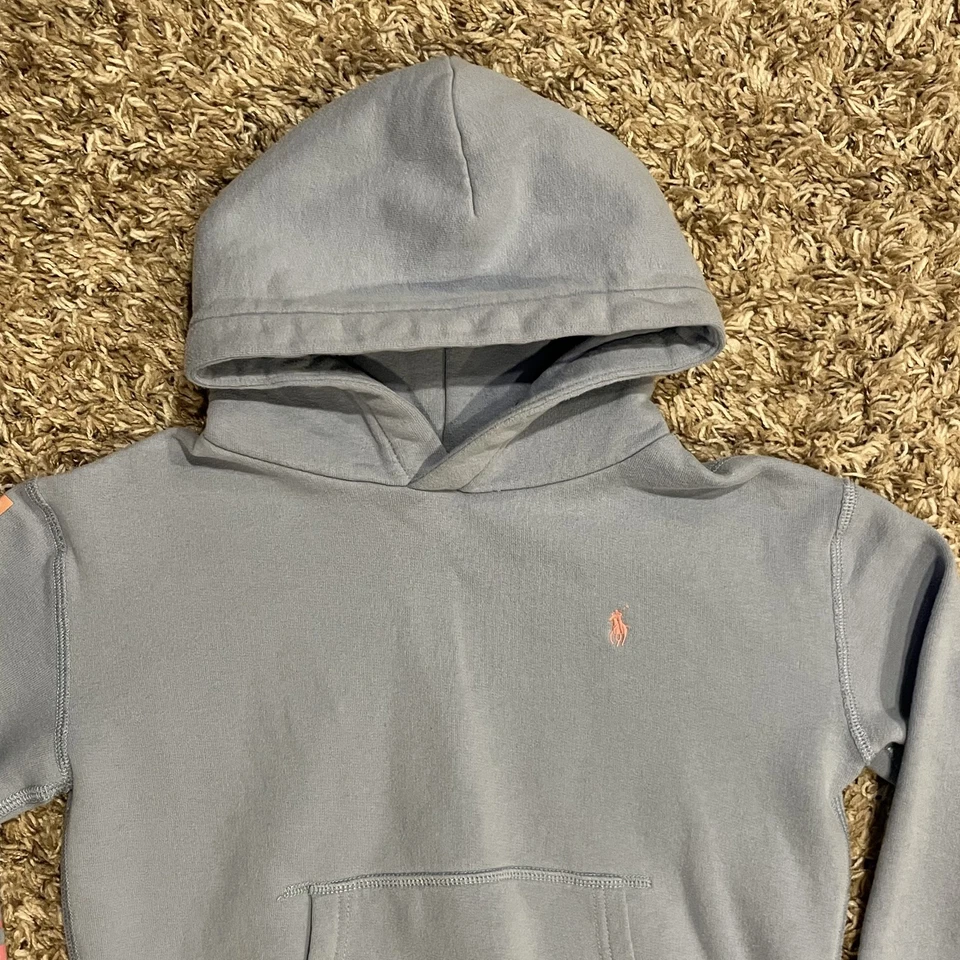 Ralph Lauren Pony Sudadera con Capucha Juvenil Mediana 8-10 Pullover Manga Arco Iris Sudadera Foto 3 de 4