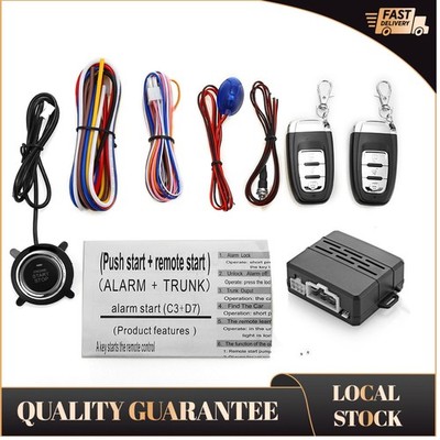 1 Set Universal 12V Car Alarm System with Remote Start Keyless Entry  Push Start