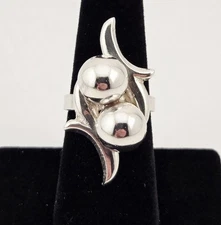 VTG Sterling Taxco Modernist Brutalist Ring Geometric Size 6.5 – 9.3g Mexico 