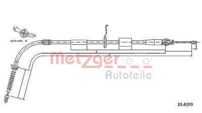 METZGER AUTOTEILE Bremsseil Seilzug Feststellbremse 10.4309 für PACEMAN R60 MINI