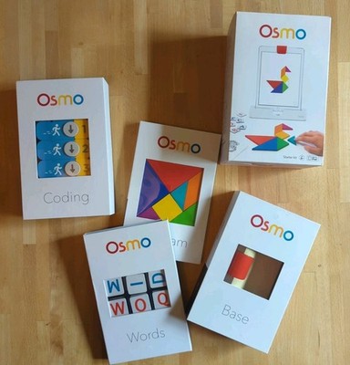 Osmo Learn To Code Bundle Lot Base, Numbers, Words, Tangram Coding Genius Kit