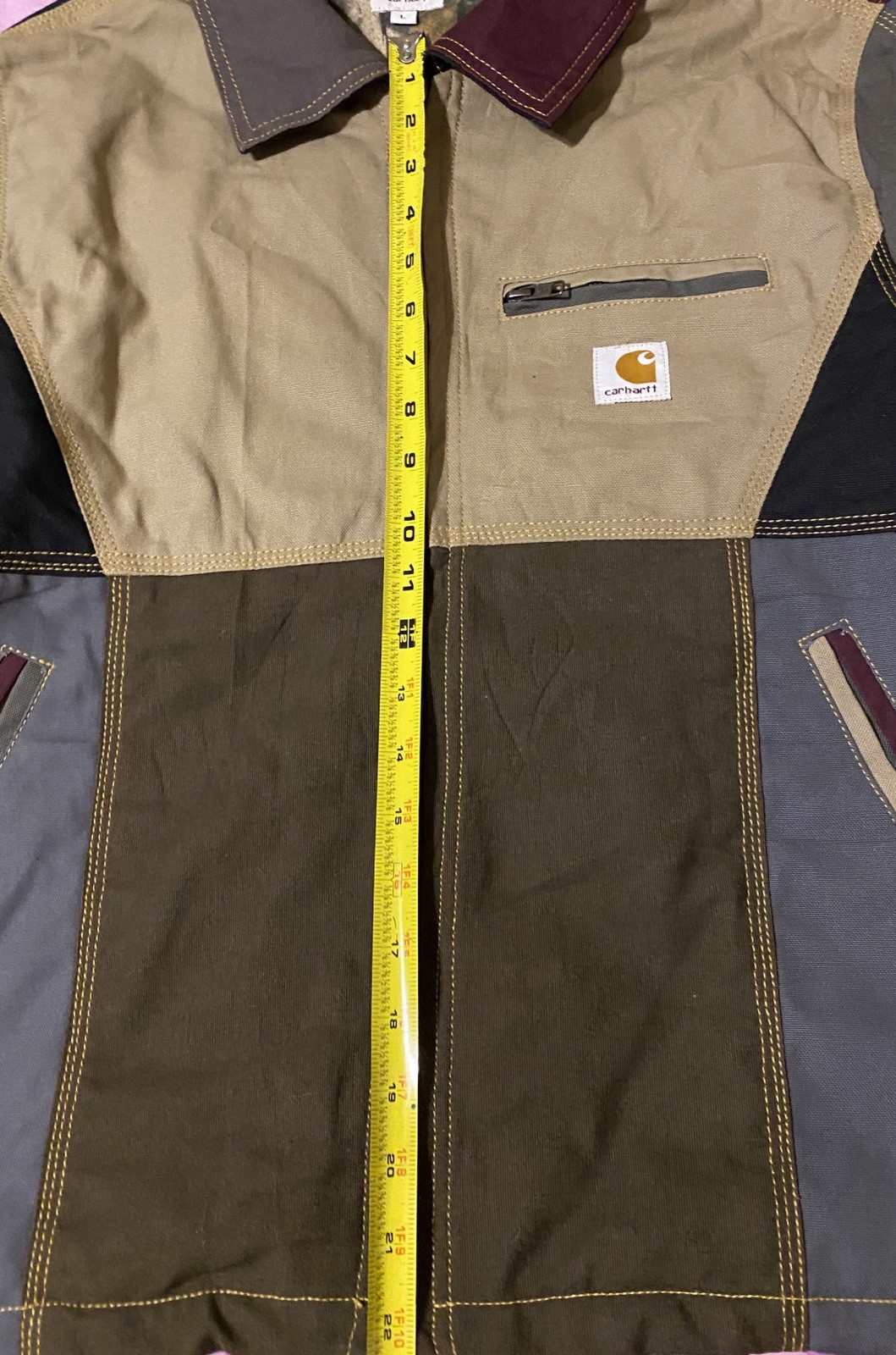 Carhartt Multi-Color Patchwork Jacket Size Large - image 7