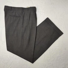 Corbin Dress Pants Mens 36x32 Gray Pleated Cuffed Trousers Office Classic Suit