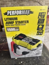 Performax Lithium Jump Starter With Usb Power Bank 1500 AMP LED Light 150 Lumens
