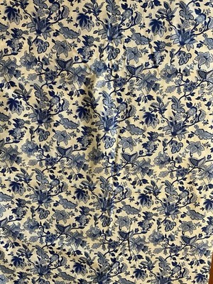 4+ Yards Vintage Blue White Floral Fabric Chintz Marcus Bros 46  Country Cottage